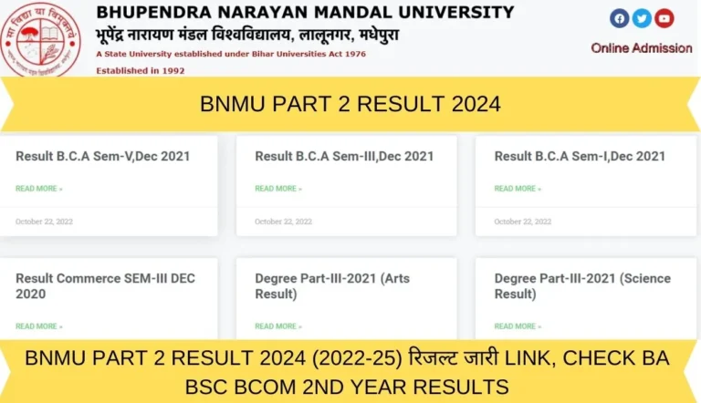 BNMU Part 2 Result 2024