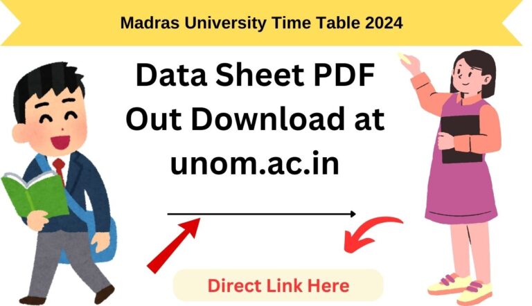 Madras University Time Table 2024